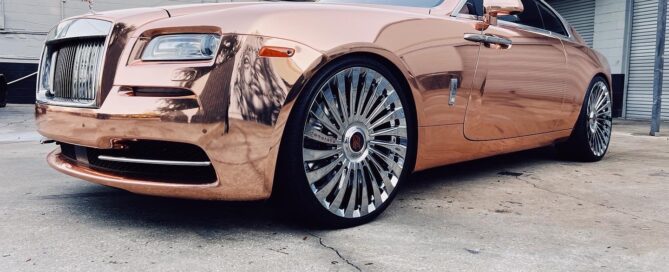 Chrome Bentley with new custom wheels in tires in Tampa, FL